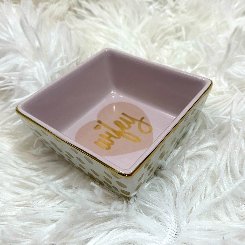 Shimmer Gold and pink Wifey square tray